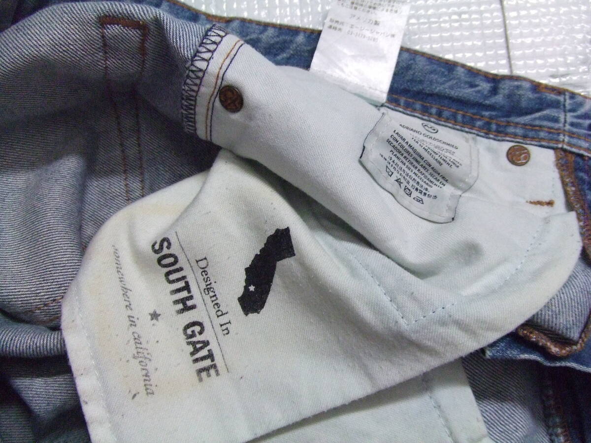 ★AG-ED DENIM Adriano Goldschmied（アドリアーノ・ゴールドシュミット）クラッシュ加工デニムパンツ★サイズ２８_画像7