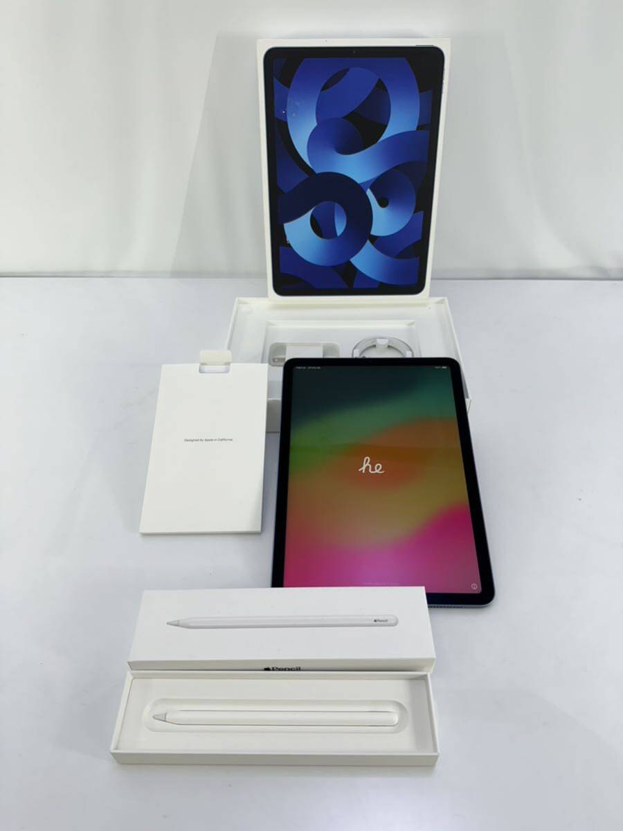 Apple no. 5 поколение iPad Air Wi-Fi 256GB голубой MM9N3J/A-A2588+ no. 2 поколение Apple авторучка порог двери MU8F2J/A-A2051 2 пункт ограничение гарантия внутри б/у товар 