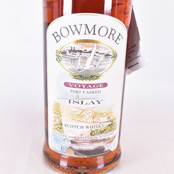 1円～★ボウモア ヴォヤージュ ポートカスク カモメラベル ＊箱付 ※ 700ml 56% アイラ BOWMORE C310404_画像3