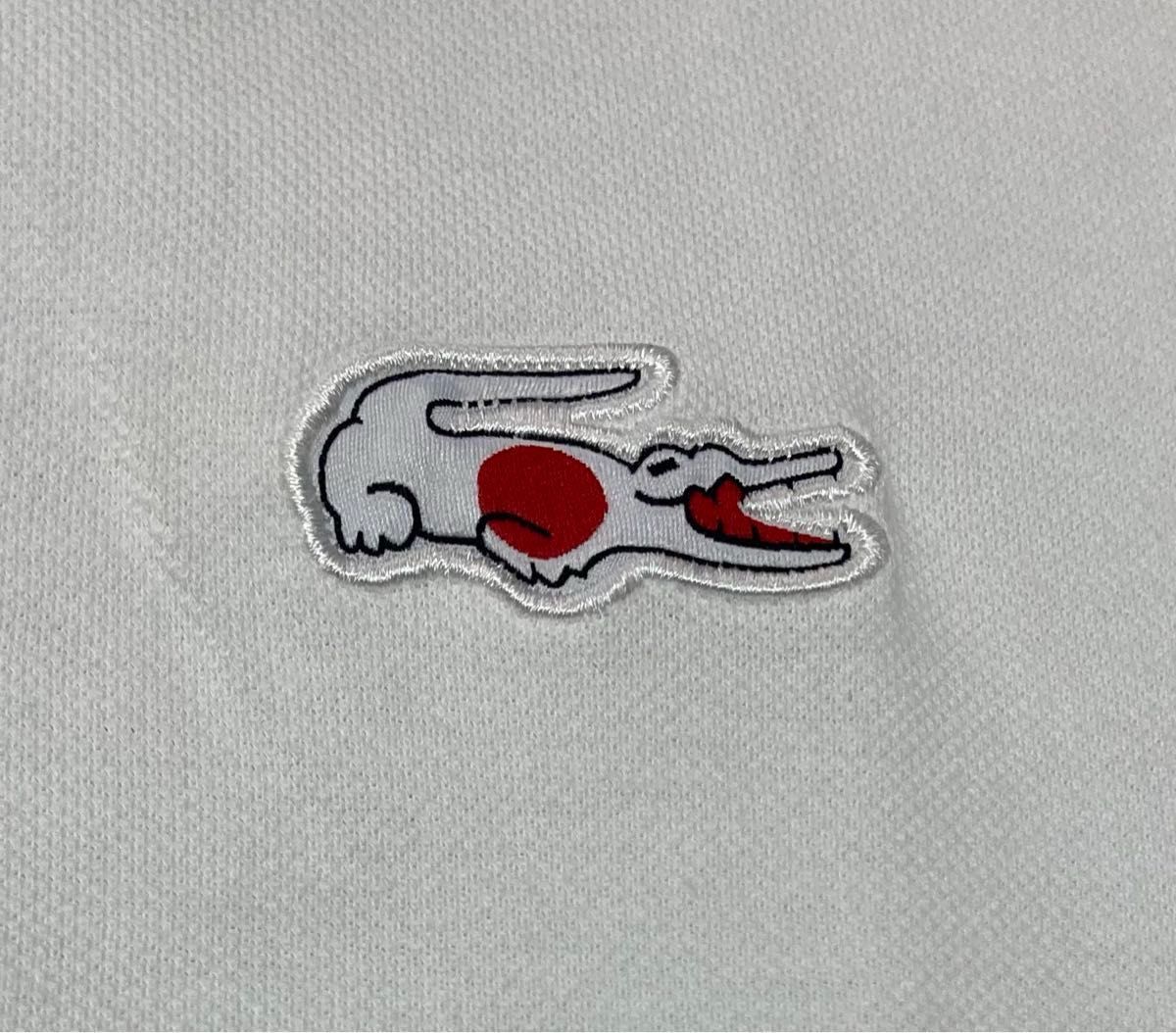 【希少】日本 国旗 LACOSTE ラコステ オリンピック限定 ジャパンフラッグ ポロシャツ白 大草直子さん愛用 