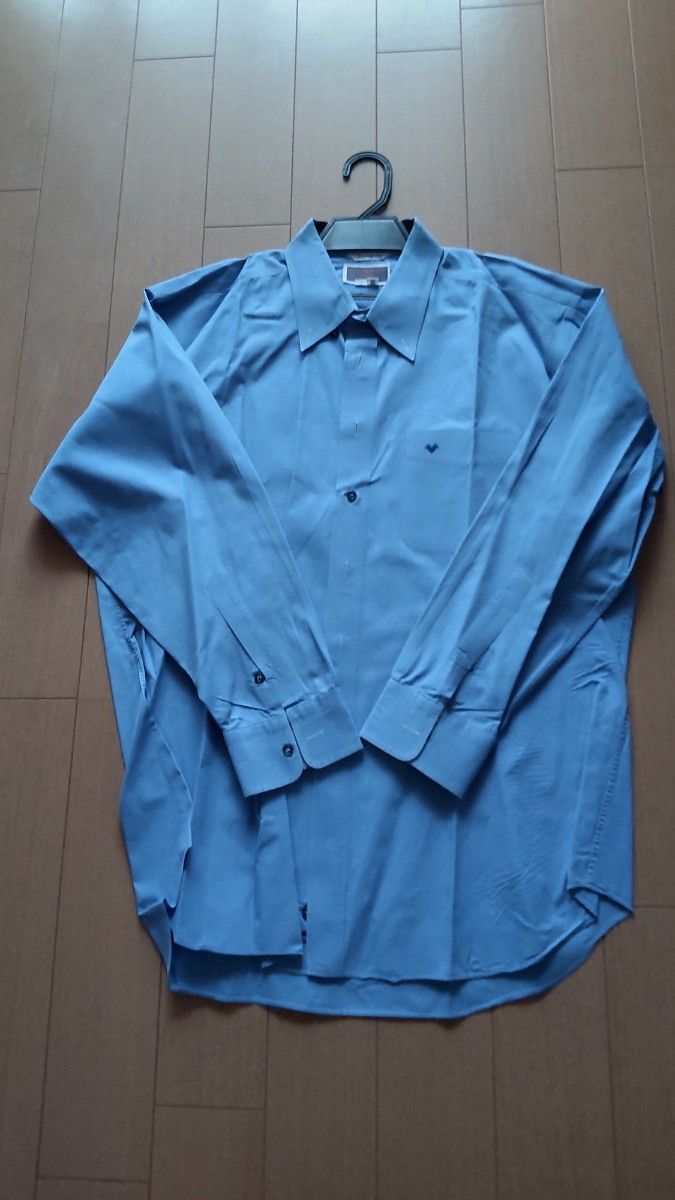 オーダーメード　バレンチノ　ワイシャツ　濃いブルー　42-80