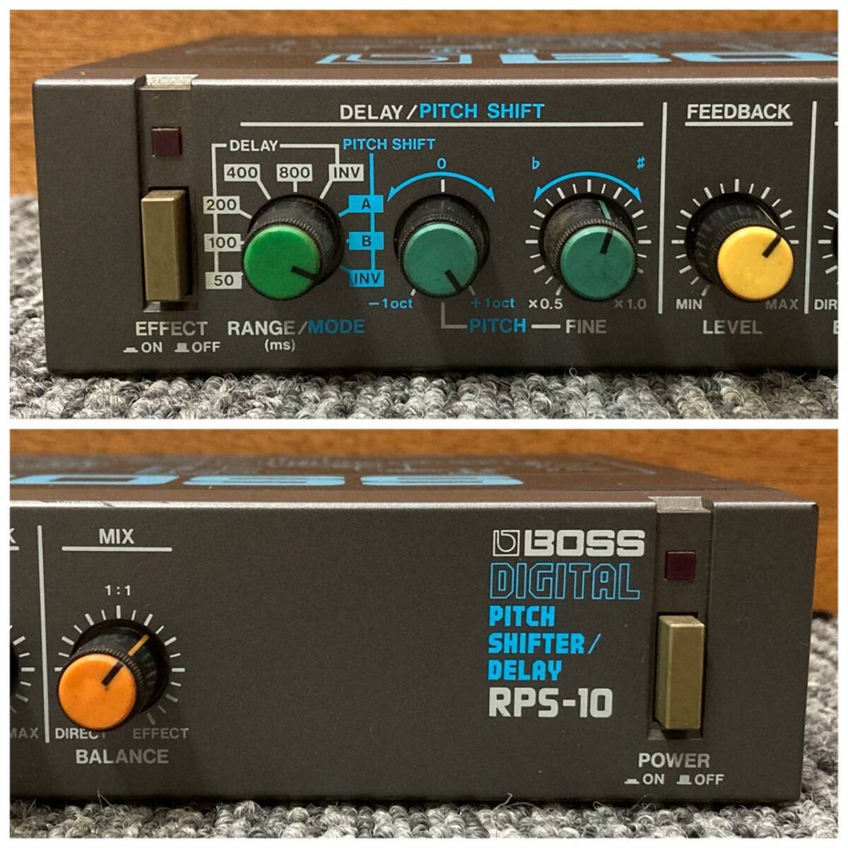 BOSS(ボス) PITCH SHIFTER/DELAY ピッチシフター/ディレイ RPS-10 BK マイクロラックシリーズ ハーフラックサイズ 中古の画像6