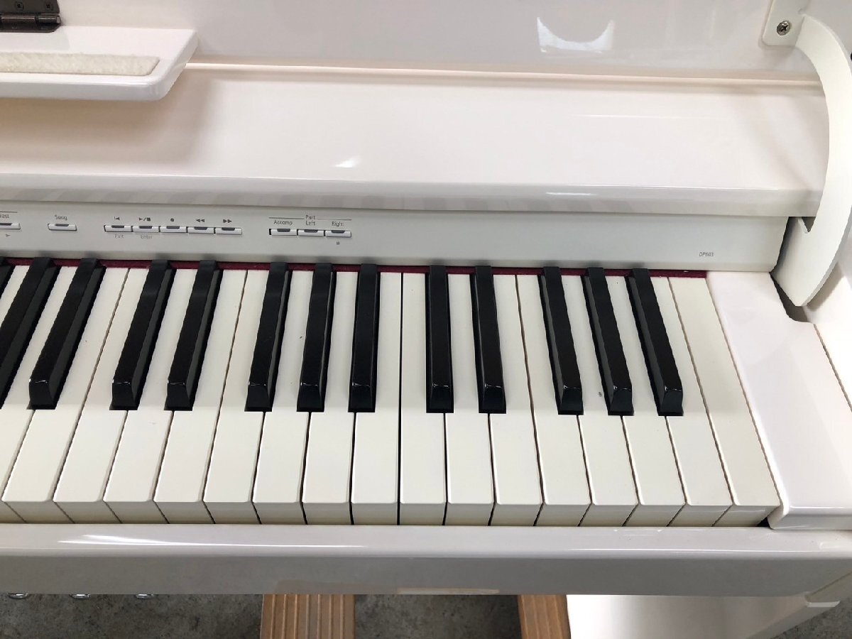 YI040202 電子ピアノ Roland/ローランド デジタルピアノ DP603 2019年 白ホワイト 88鍵盤 音出しOK 【直接引き取り限定 横浜市】の画像5
