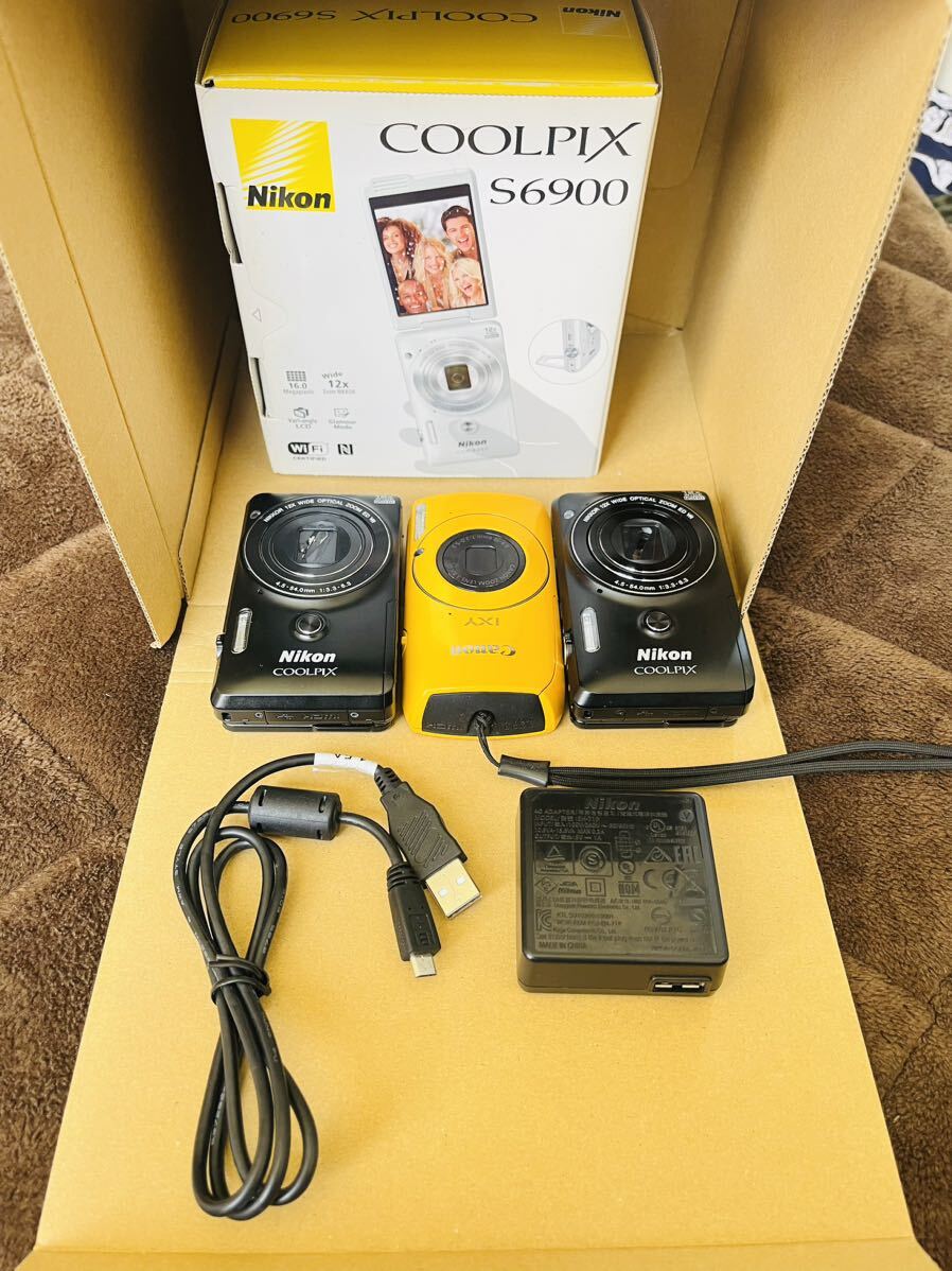 (美品)CANON IXY 30S COOLPIX S6900 PowerShot Digital Camera 4台 動作確認済み(G004)_画像6