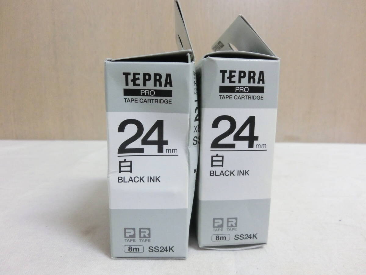 ★未開封・中古★KING JIM テプラテープ カートリッジ TEPRA PRO 24mm 白 ブラックインク 計2個 まとめの画像2