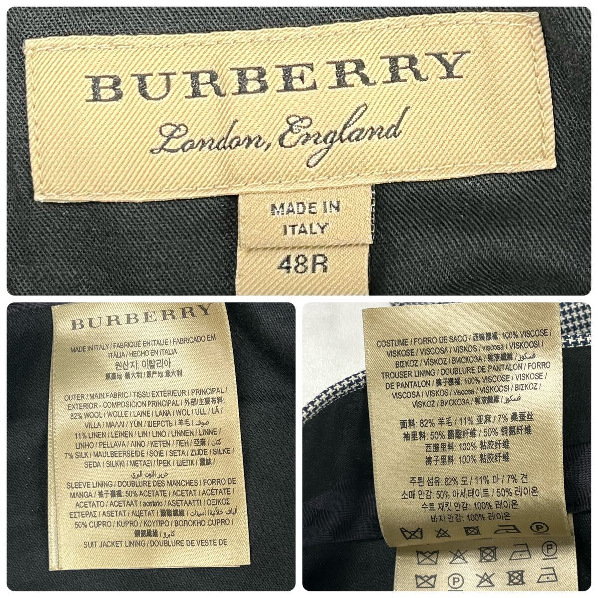  close year of model /48R* Burberry London England setup suit shadow check thousand bird .. silk linen silk flax BURBERRYLondonEngland