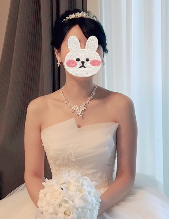 美品フラワー＆リーフモチーフビジューネックレスとイヤリングのセット☆結婚式ウェディングパーティー二次会コスプレにもの画像5