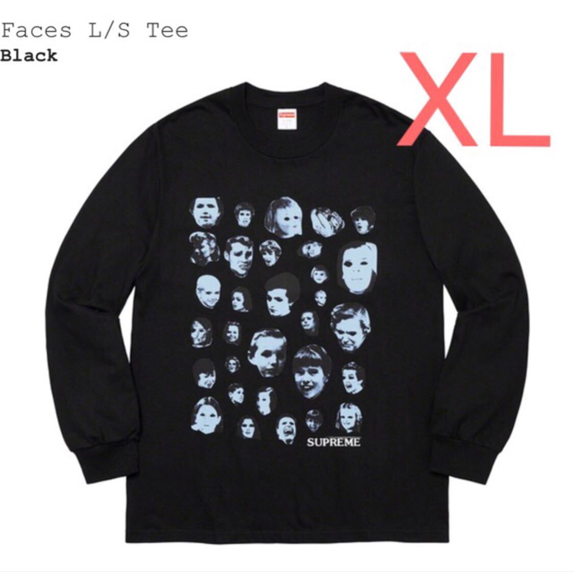 Faces L/S Tee フェイス ロングスリーブ Tee Supreme シュプリーム COLOR/STYLE：Black 黒 SIZE：XL 新品 未使用 