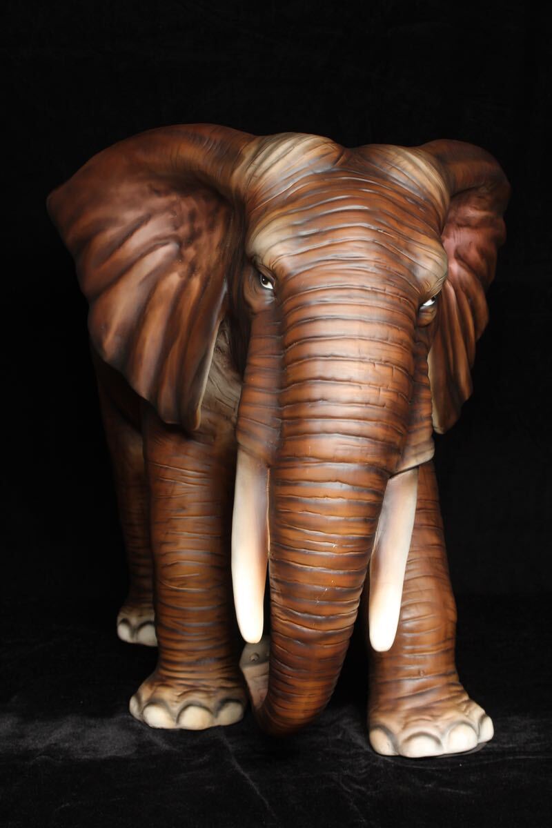 象　ぞう　置物　約21kg　約60×90×50㎝　陶器製　大きい　オブジェ　（P62h0426R0604096）_画像5
