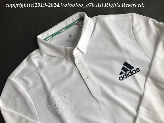 新品【Size-2XL/WHT】★★adidas アディダス 長袖ボタンダウンシャツ　AEROREADY・DRY・吸汗速乾★★送料全国一律230円　匿名配送・追跡可_画像1