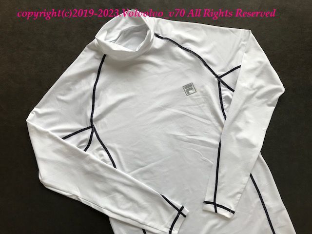 新品未使用【Size-M/WHT】★★FILA正規品 ハイネック コンプレッションシャツ 抗菌防臭・UVカット・ストレッチ★★送料全国一律230円の画像3