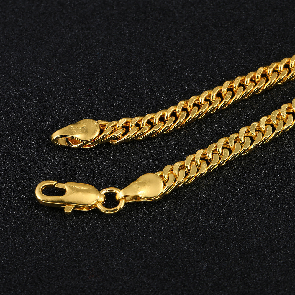 メンズ レディース necklace 18k Gold Plated 18k 喜平ネックレス ゴールドネックレス 喜平チェーンダブル 338の画像2
