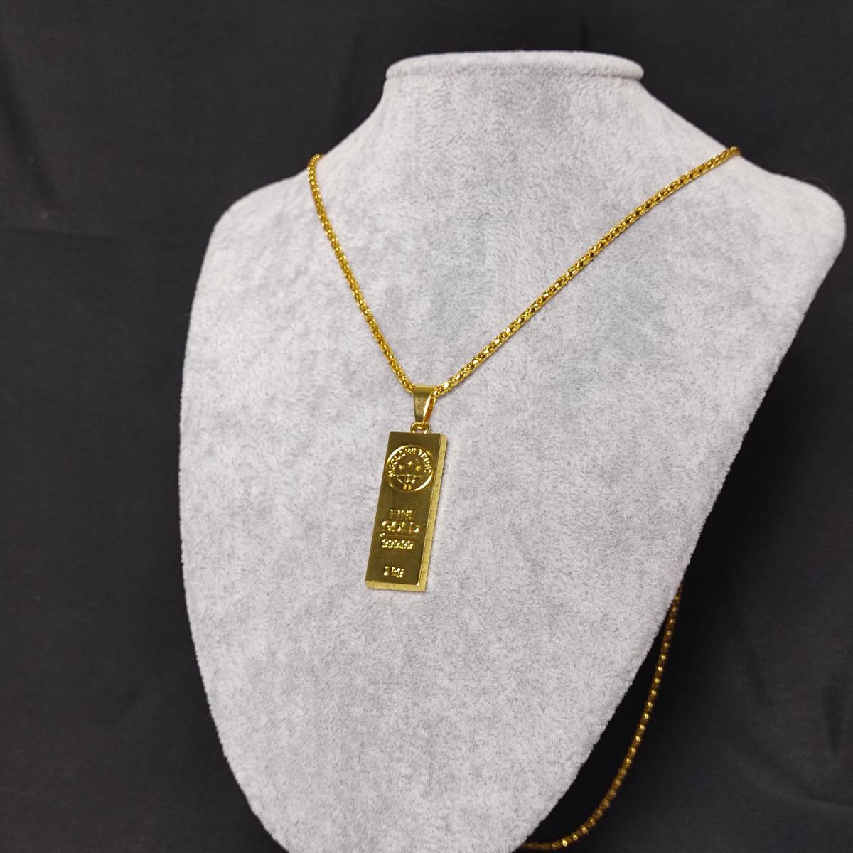 men's ladies necklace gold ingot 18k gold plated メンズ レディース. 喜平 ネックレス ゴールド インゴット 鍍金 157の画像5