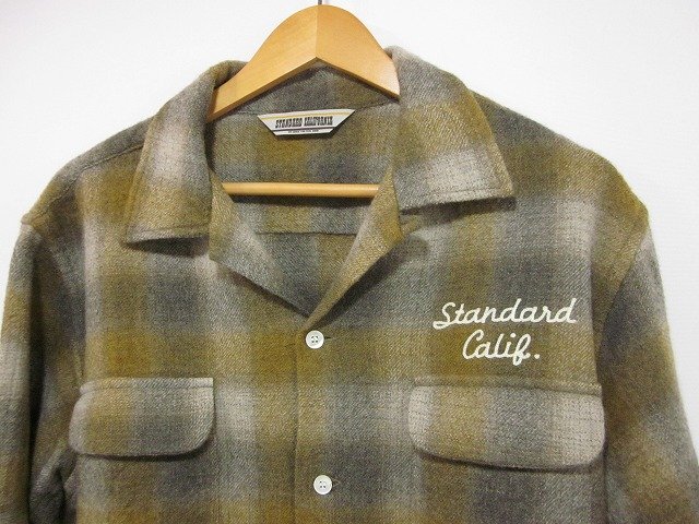 STANDARD CALIFORNIA / スタンダード カリフォルニア オンブレチェック ウールシャツ メンズ サイズ : L 茶系_画像3