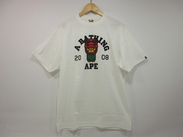 A BATHING APE / ア・ベイシング・エイプ 2008 獅子舞 MILO マイロプリントTシャツ BAPE サイズ : L ホワイト_画像1