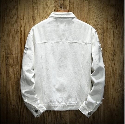 C600☆メンズ ジャケット ジージャン ジャンパー ブルゾン メンズデニムジャケット 大きいサイズあり　白 M~5XL_画像3