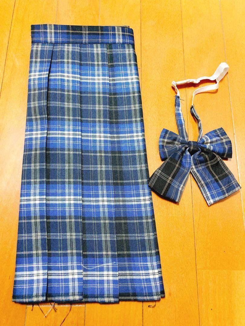  uniform woman height raw high school student skirt ribbon Korea cosplay blue set JK M