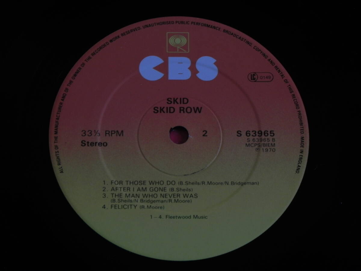 ★UK盤LP★SKID ROW / SKID スキッド・ロウ / スキッド 1stアルバム CBS RECORDS S 63965★_画像6