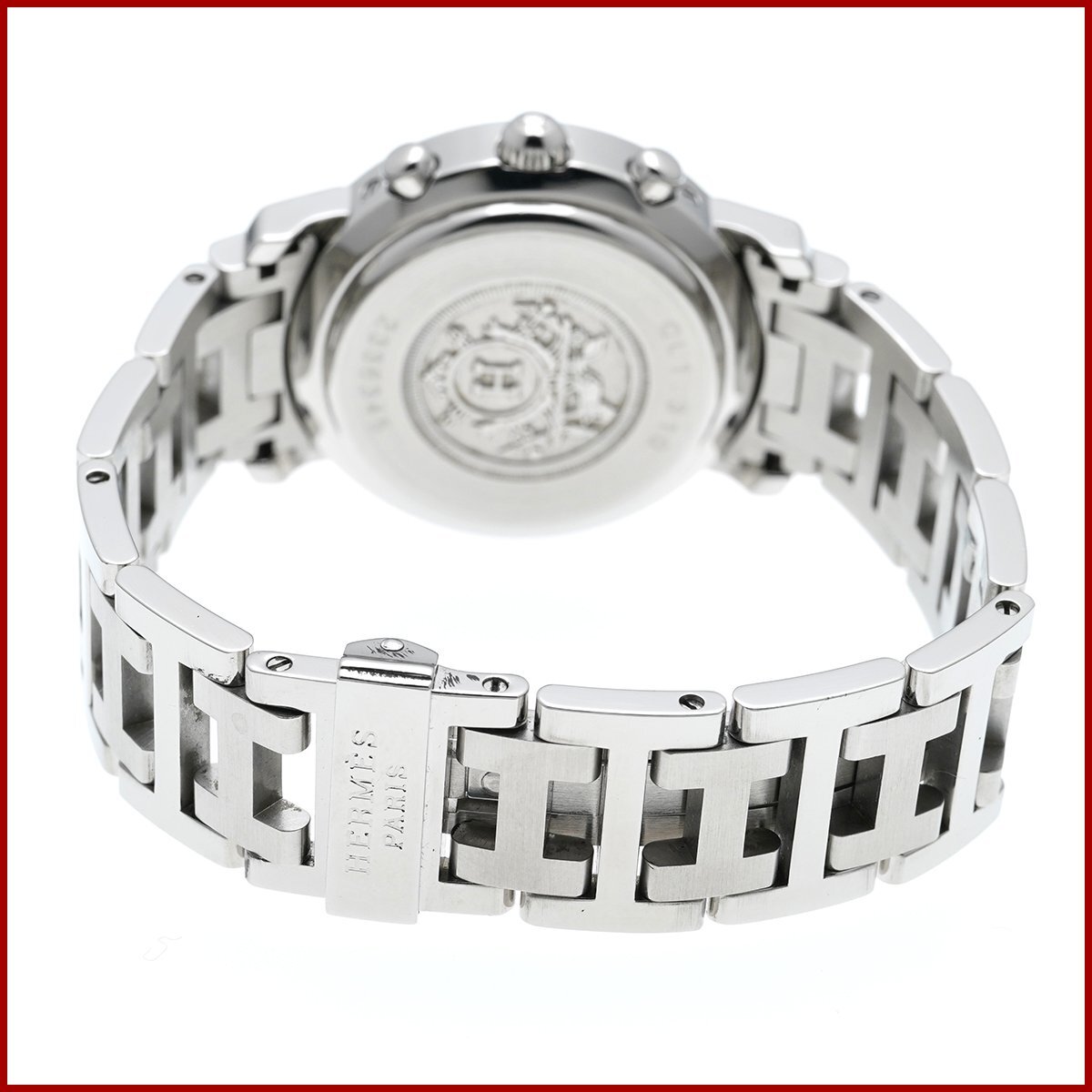 エルメス ボーイズ 腕時計 クリッパー クロノグラフ CL1.310 ホワイト 白文字盤 SS ステンレススチール 日常生活防水 美品 研磨仕上げ済みの画像5