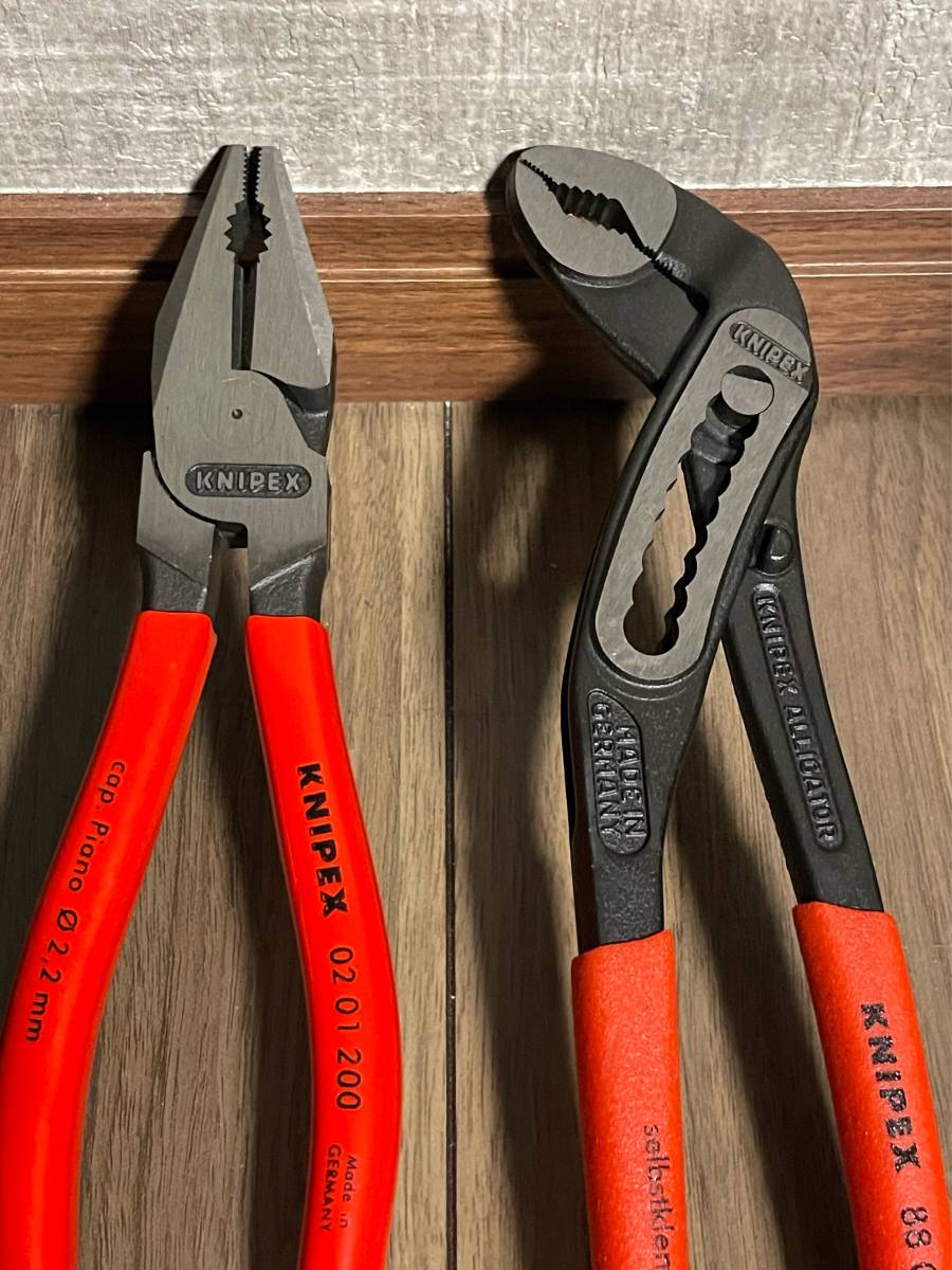  new goods * unused KNIPEX(knipeks)0201-200 + 8801-250 powerful pincers & have gaiters water pump plier 2 pcs set * free shipping *