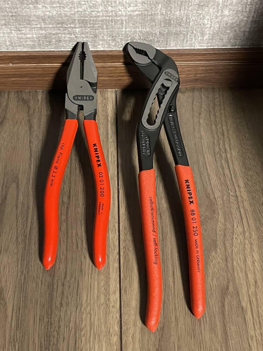  new goods * unused KNIPEX(knipeks)0201-200 + 8801-250 powerful pincers & have gaiters water pump plier 2 pcs set * free shipping *