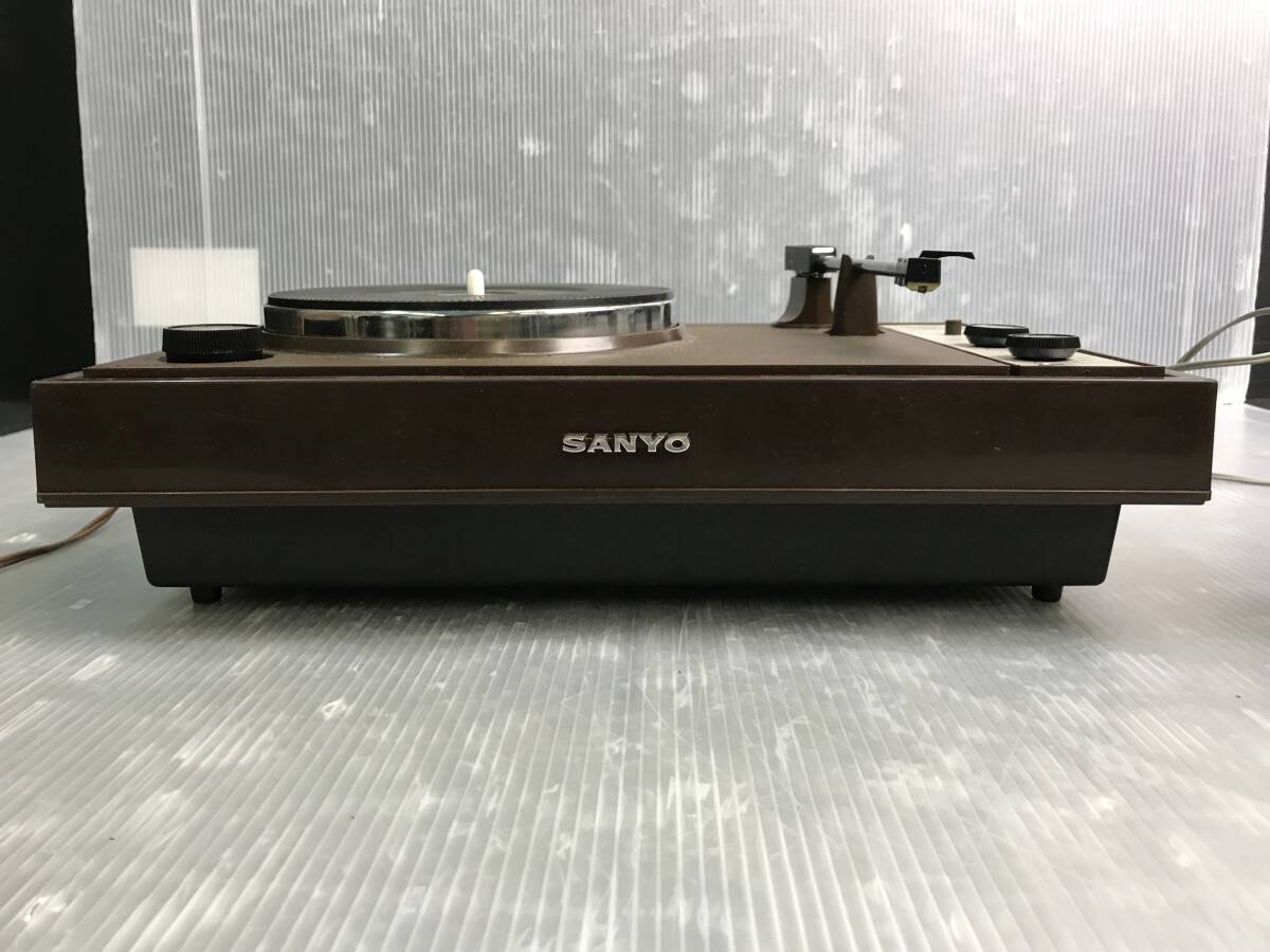 湘/SANYO/ターンテーブル/PG-50W/動作確認済/スピーカー対付/本体蓋無し/回転調節ノブ/33/45回転/ステレオ/サンヨー/3.15-202 ST_画像3