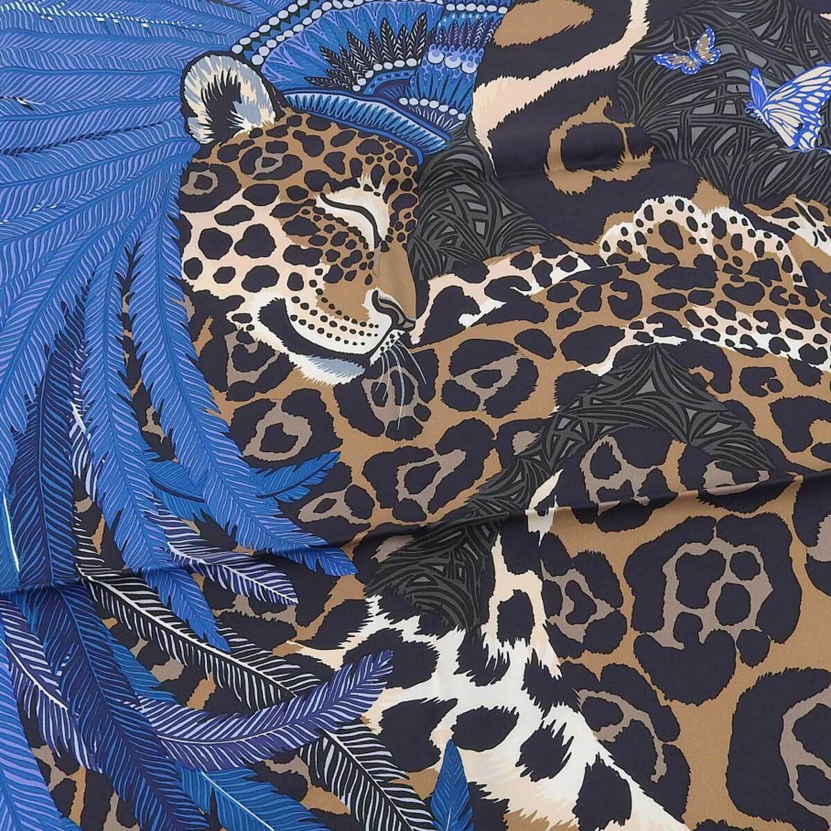 エルメス カレ 90 Jaguar Quetzal ジャガーケツァール レディース ブルー HERMES 中古 【アパレル・小物】の画像4