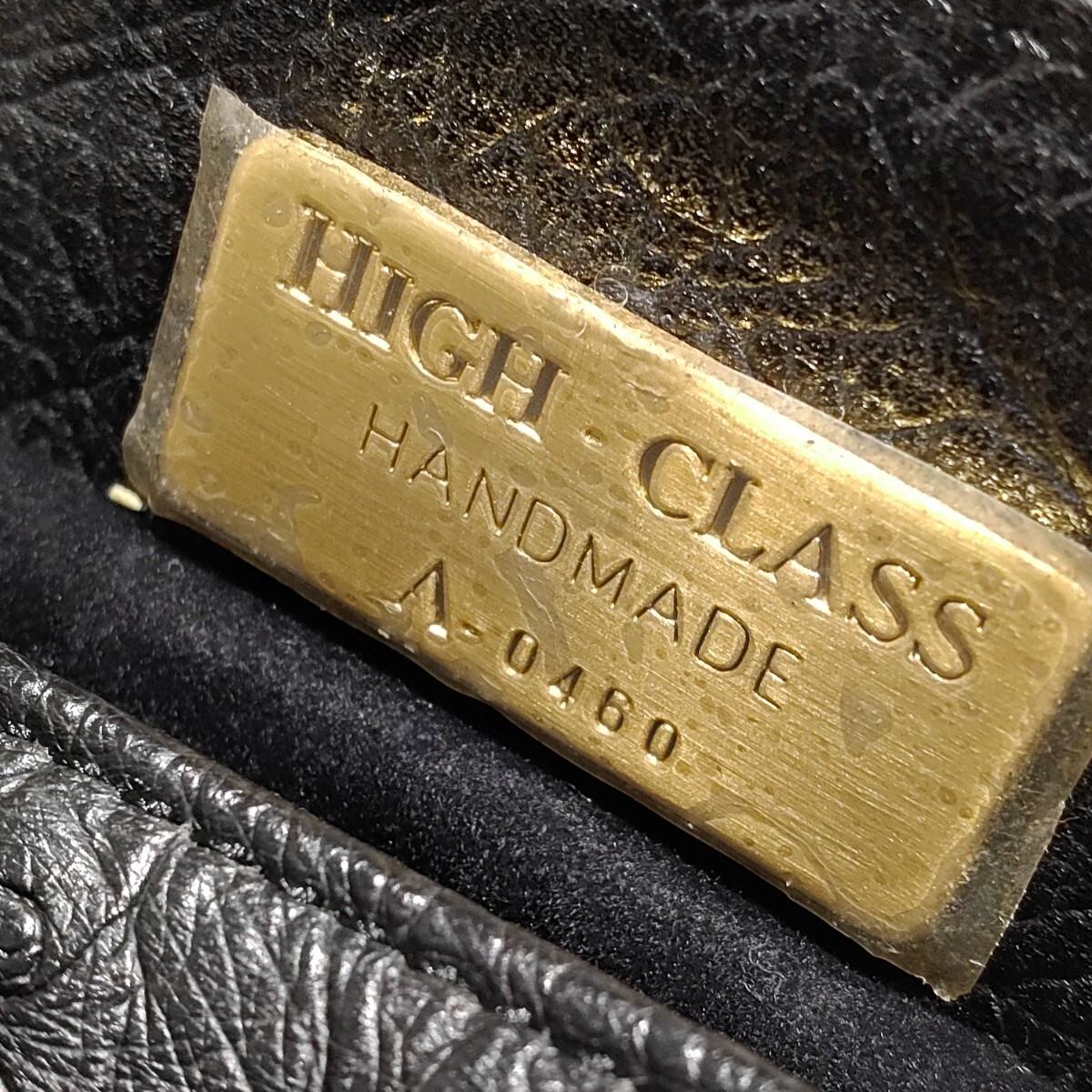 HIGH CLASS ハイクラス　ハンドバッグ　オーストリッチ　黒色　ブラック　美品　ミニバッグ_画像9