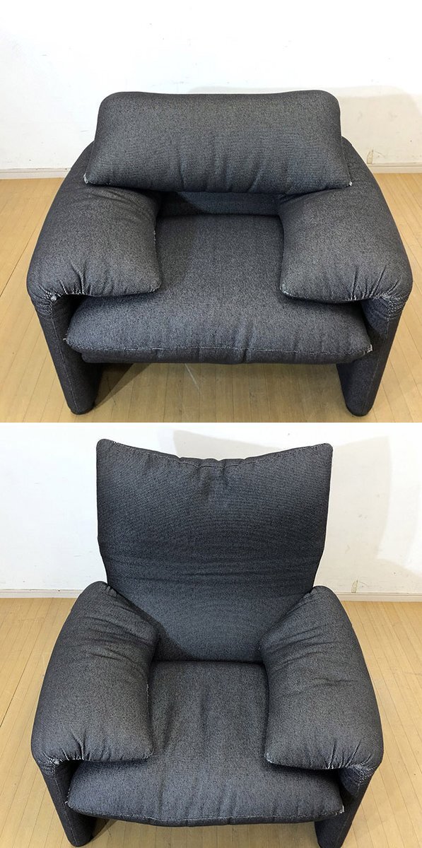 1円スタート□Cassina IXC. カッシーナ・イクスシー MARALUNGA マラルンガ ソファ ファブリック 1人掛け 1Pソファ イタリア最高級家具の画像5