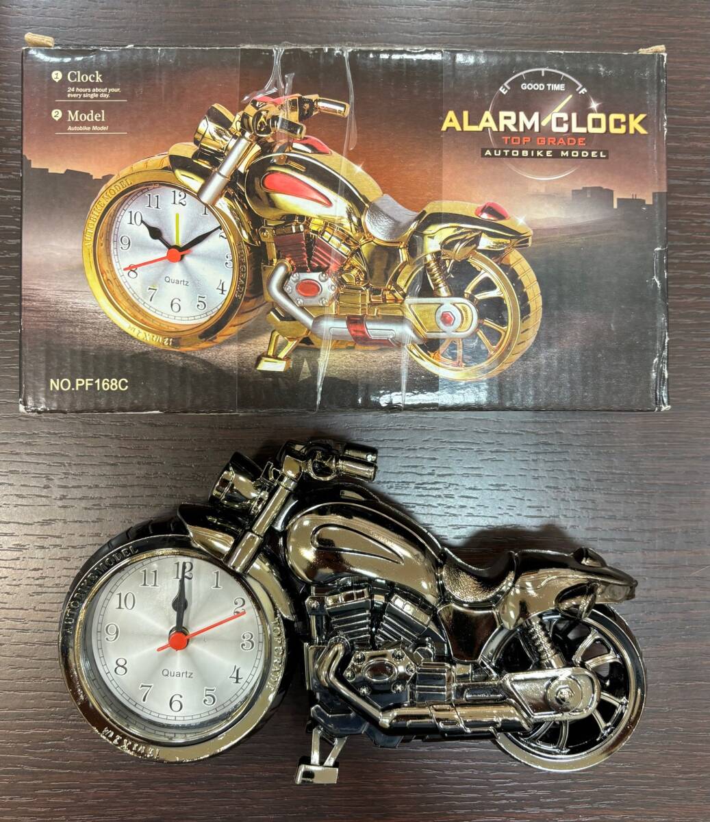 #16751 【1円スタート】ALARM CLOCK TOP GRADE AUTOBIKE MODEL バイク アメリカン 置物 目覚まし 時計の画像1