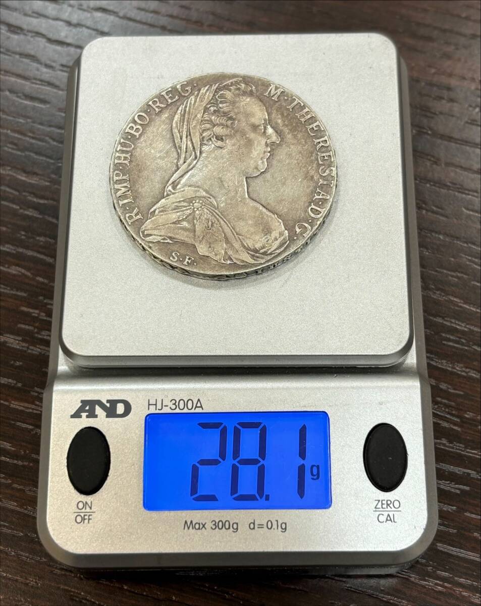 #19567 マリア・テレジア オーストリア 銀貨 ターレル ターラー 銀貨 28g コイン 古銭 比重値10の画像5