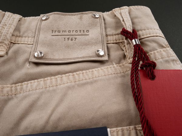 【新品未使用】tramarossa トラマロッサ◆Made In Italy◆31◆LEONARDO◆ベージュ ガーメントダイ スリム ストレッチ テーパード パンツ_画像8