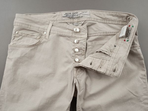 【新品未使用】JACOB COHEN ヤコブコーエン◆Made In Italy◆PW622◆32◆春夏 スリム ストレッチ デニム パンツ◆グレージュ ライトグレー_画像5