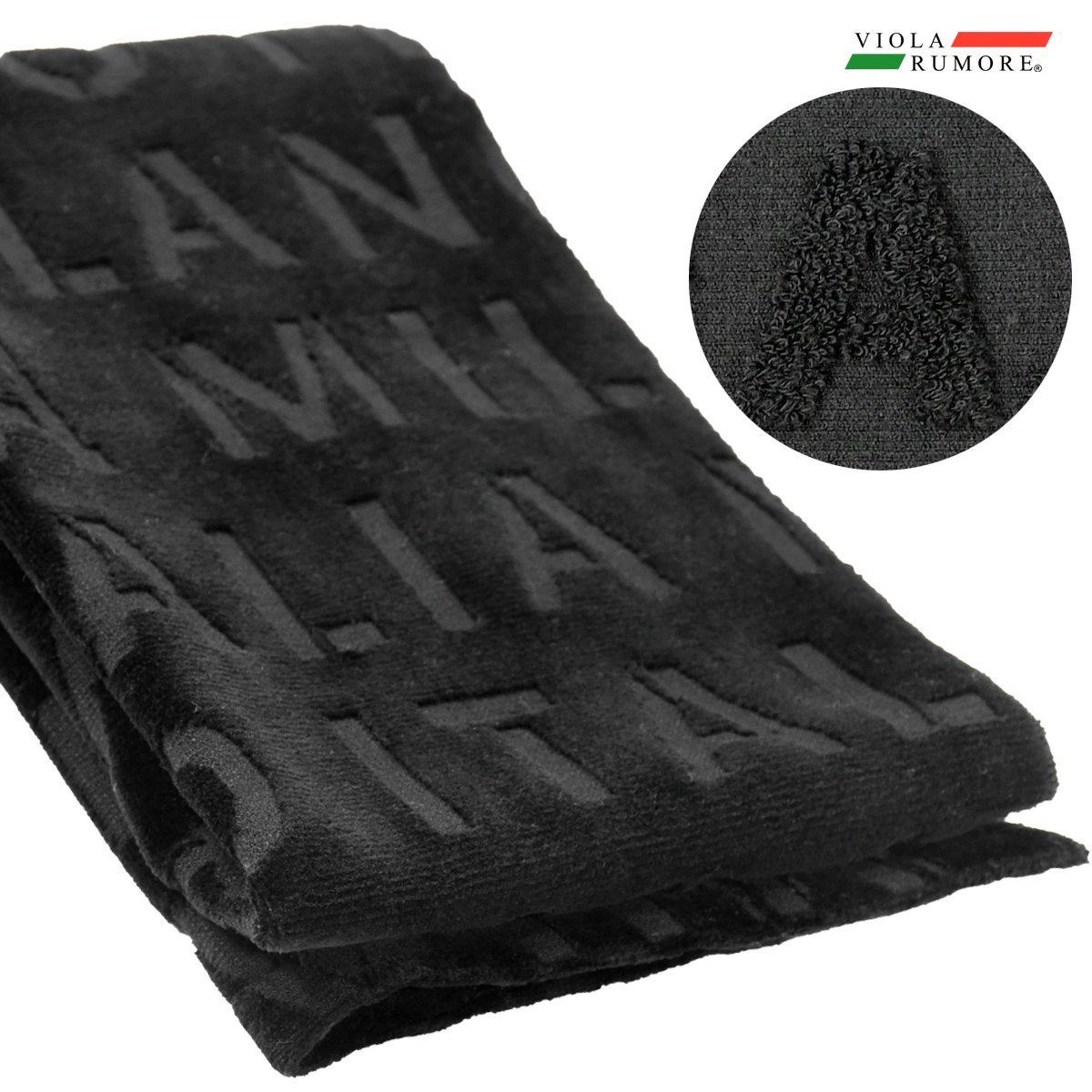 ◆01344-bk VIOLA ヴィオラ ビオラ フェイスタオル 綿100％ パイルジャガード 約34×84cm ロゴ (ブラック黒) コットン 送料370円～の画像1