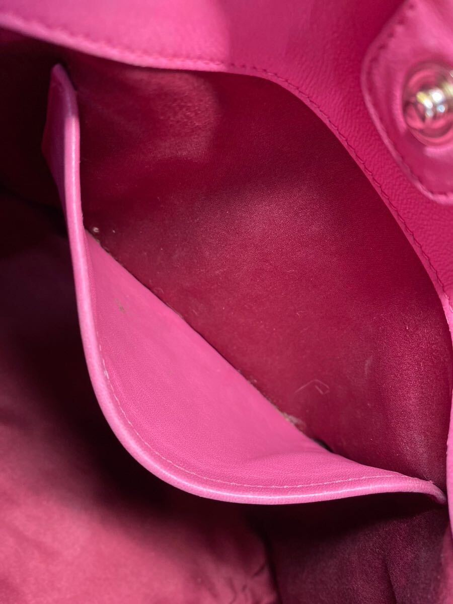 美品 miumiu ミュウミュウ 3way マテラッセ ハンドバッグ ナッパクリスタル ショルダーバッグ トートバッグ レザー ピンク の画像10