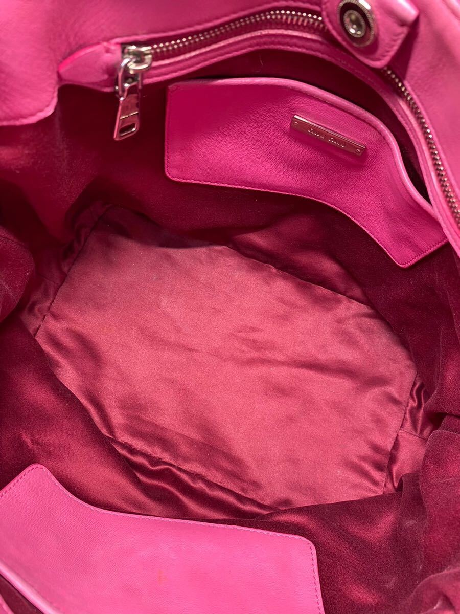 美品 miumiu ミュウミュウ 3way マテラッセ ハンドバッグ ナッパクリスタル ショルダーバッグ トートバッグ レザー ピンク の画像7