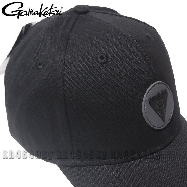新品 がまかつ トリプルフックロゴ フィッシング キャップ BLACK/黒 帽子の画像2