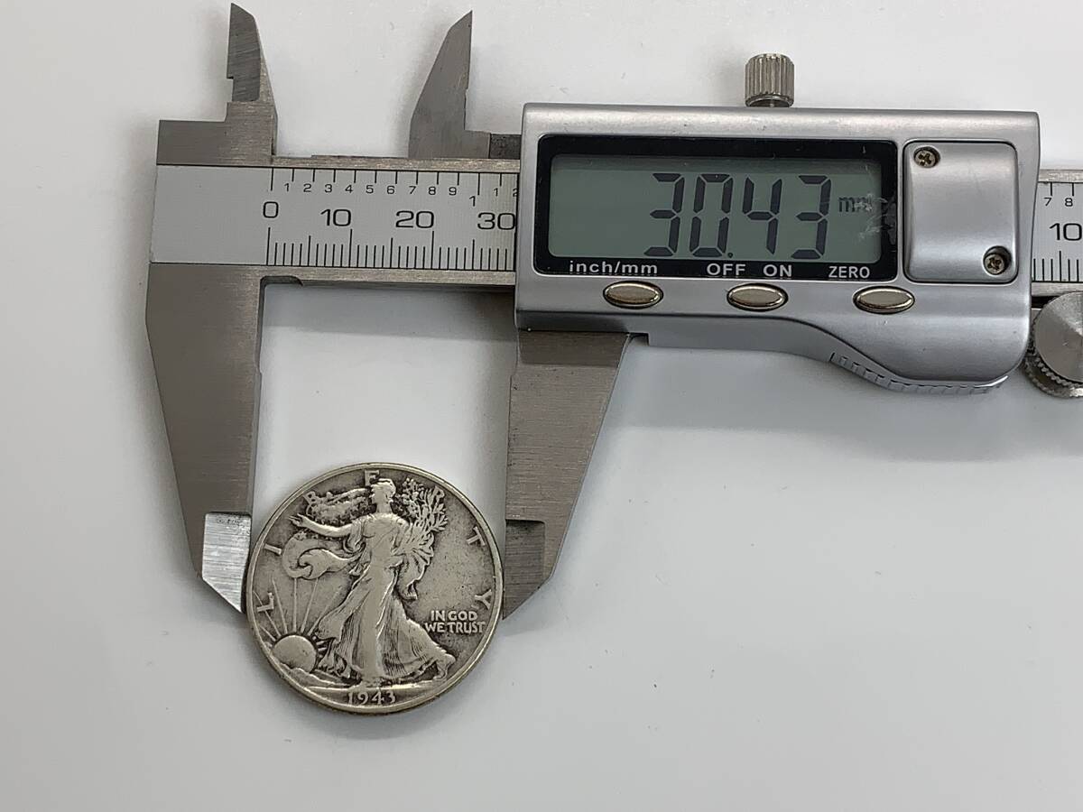 ★アメリカ リバティコイン ウォーキングリバティ ハーフダラー 銀貨 50セント 1943年 ⑧の画像7