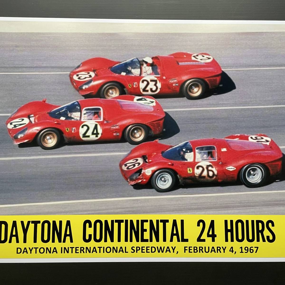  постер *1967 год Daytona 24 час Ferrari 3 шт. отделка фото *330 P3/P4,412P