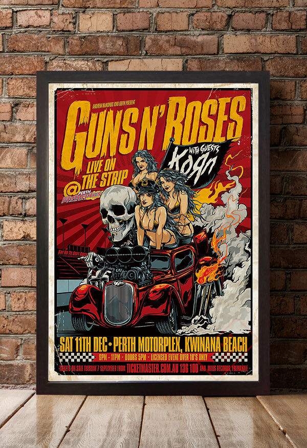 ポスター★Guns N' Roses 2010 オーストラリアツアー★ガンズアンドローゼズ/KORN/アクセル・ローズ/スラッシュ_額はA3サイズ用のフレームがピッタリです