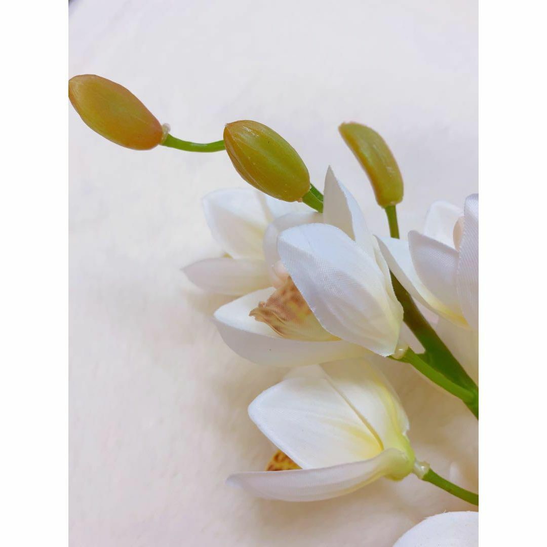 シンビジウムアートフラワー造花 アーティフィシャル 洋ラン 白の画像8