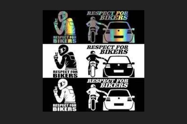 おもしろ　車　バイク　ステッカー　ユニークシール【 BIKERS】シルバー色_画像5