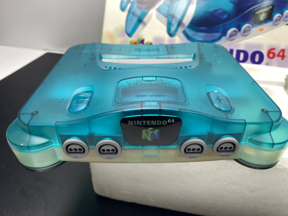 ★NINTENDO64 ニンテンドウ ロクヨン★箱付き 本体 コントローラー クリアブルー NUS-001【中古/現状品/動作未確認ジャンク】の画像2