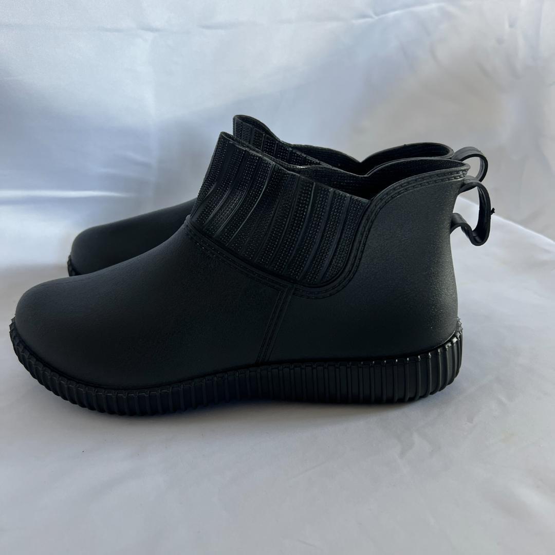 * rain boots shoes Short 23.5 black black rain shoes waterproof boots gardening outdoor camp 