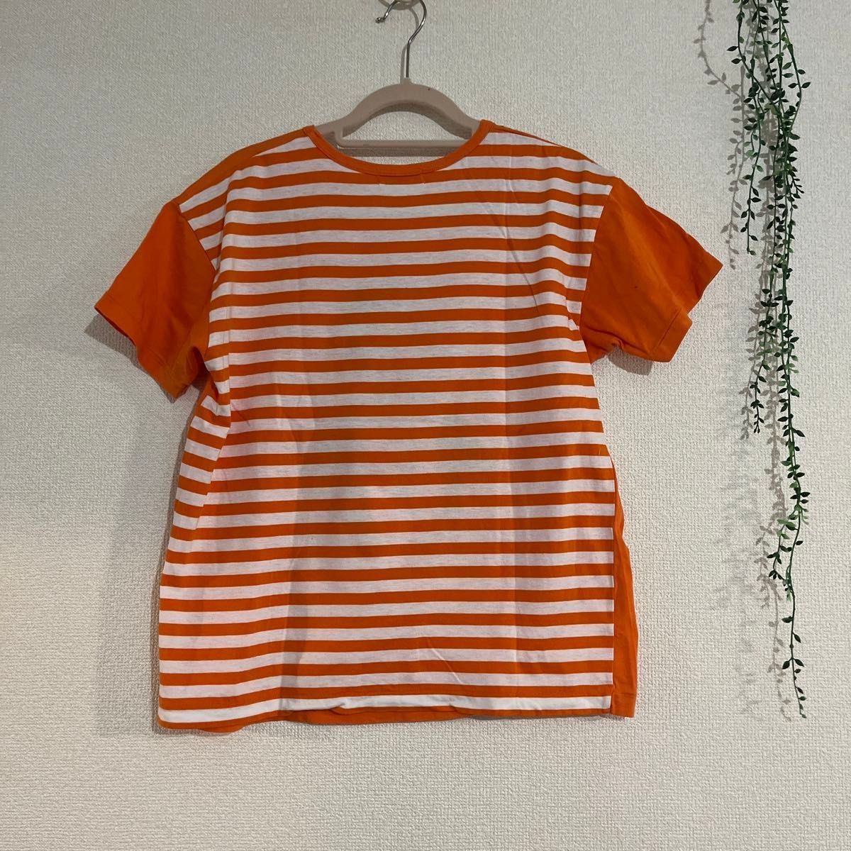 【すぐ発送】minou　半袖Tシャツ　オレンジ　130　ペンギン