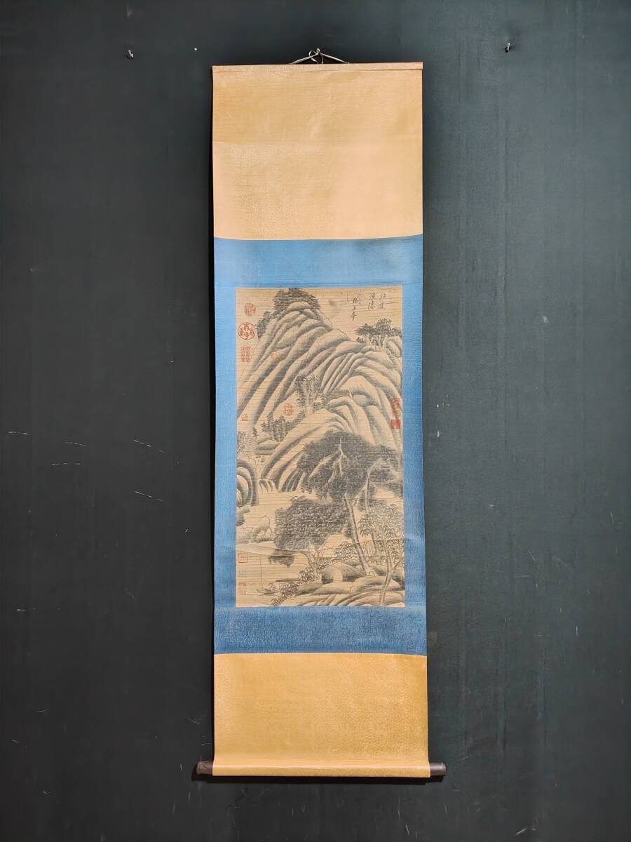 秘藏 唐代 閻立本 中國畫家 手描き 山水畫 古美味 古美術 GP0402_画像1