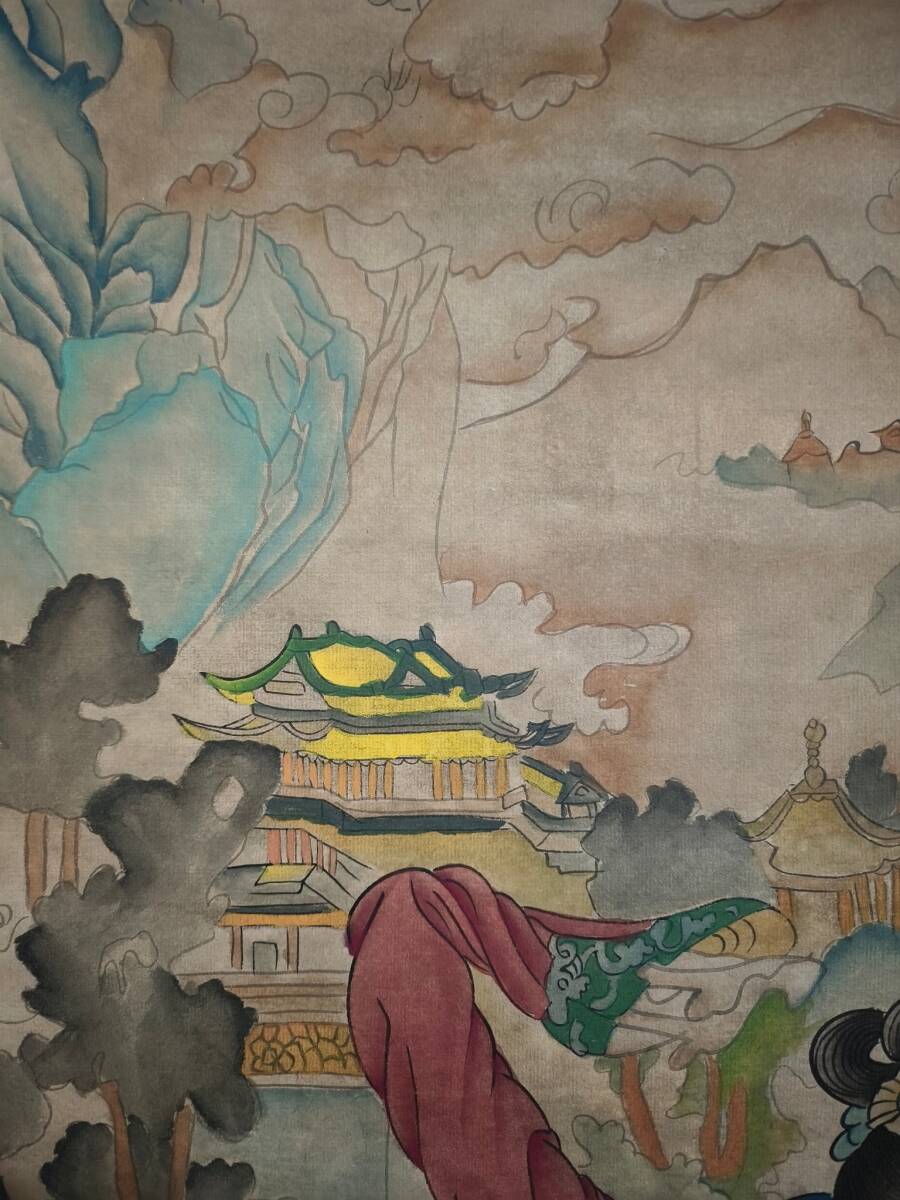 秘藏 清代 冷枚 中國畫家 手描き 人物畫 古美味 古美術 GP0404_画像9