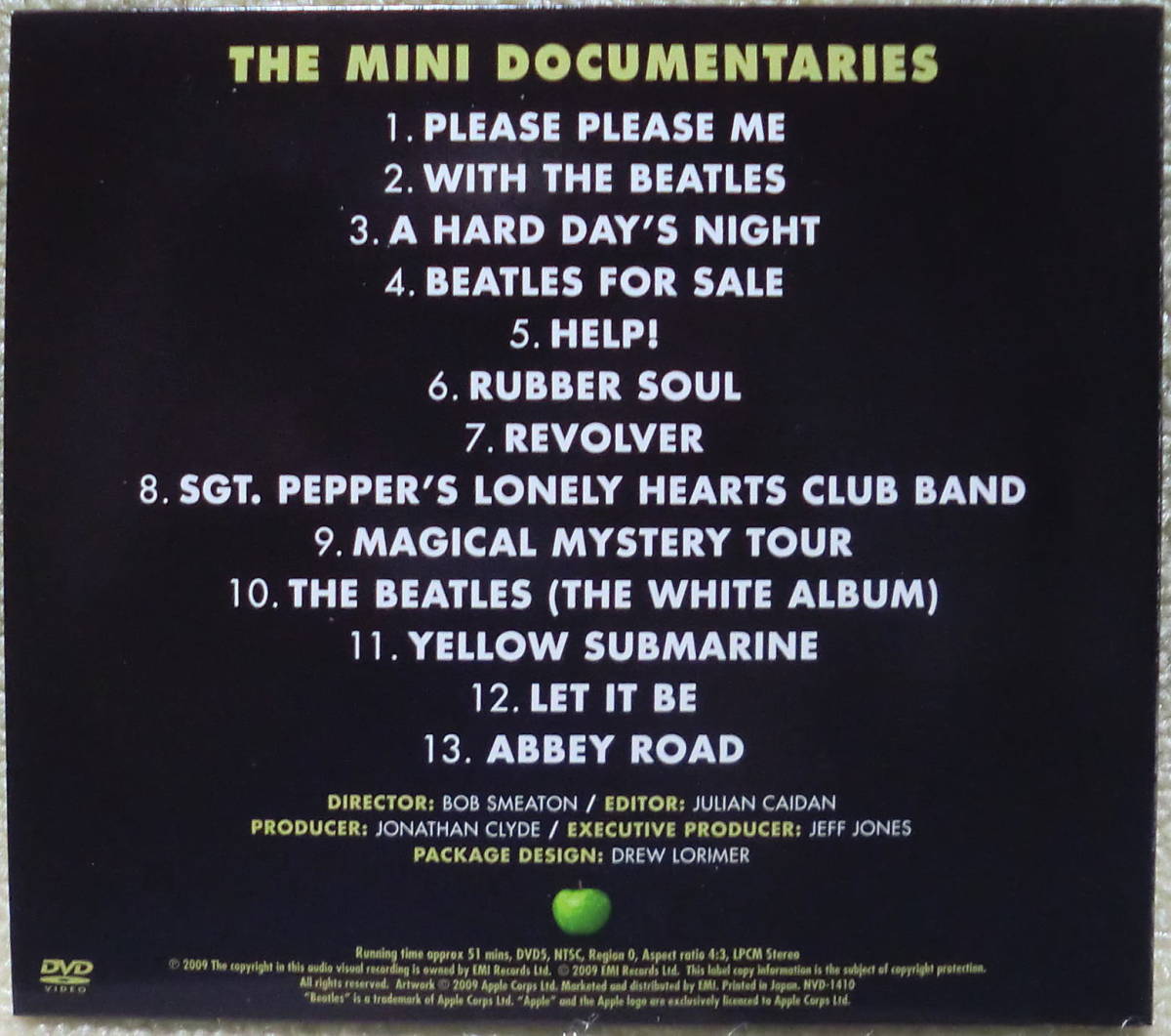 即決！【2点で送料無料】DVDです ビートルズ Beatles Mini Documentaries アルバム13枚分のメイキング映像51分 日本語字幕 見開き紙ジャケの画像2