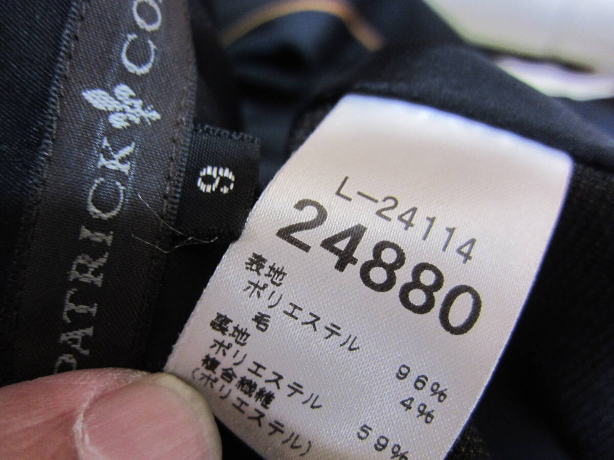 セロリー PATRICK COX 3点 セット OL制服 事務服 レディース 9号 ジャケット ベスト スカート スーツ 黒ストライプ タ1186の画像7