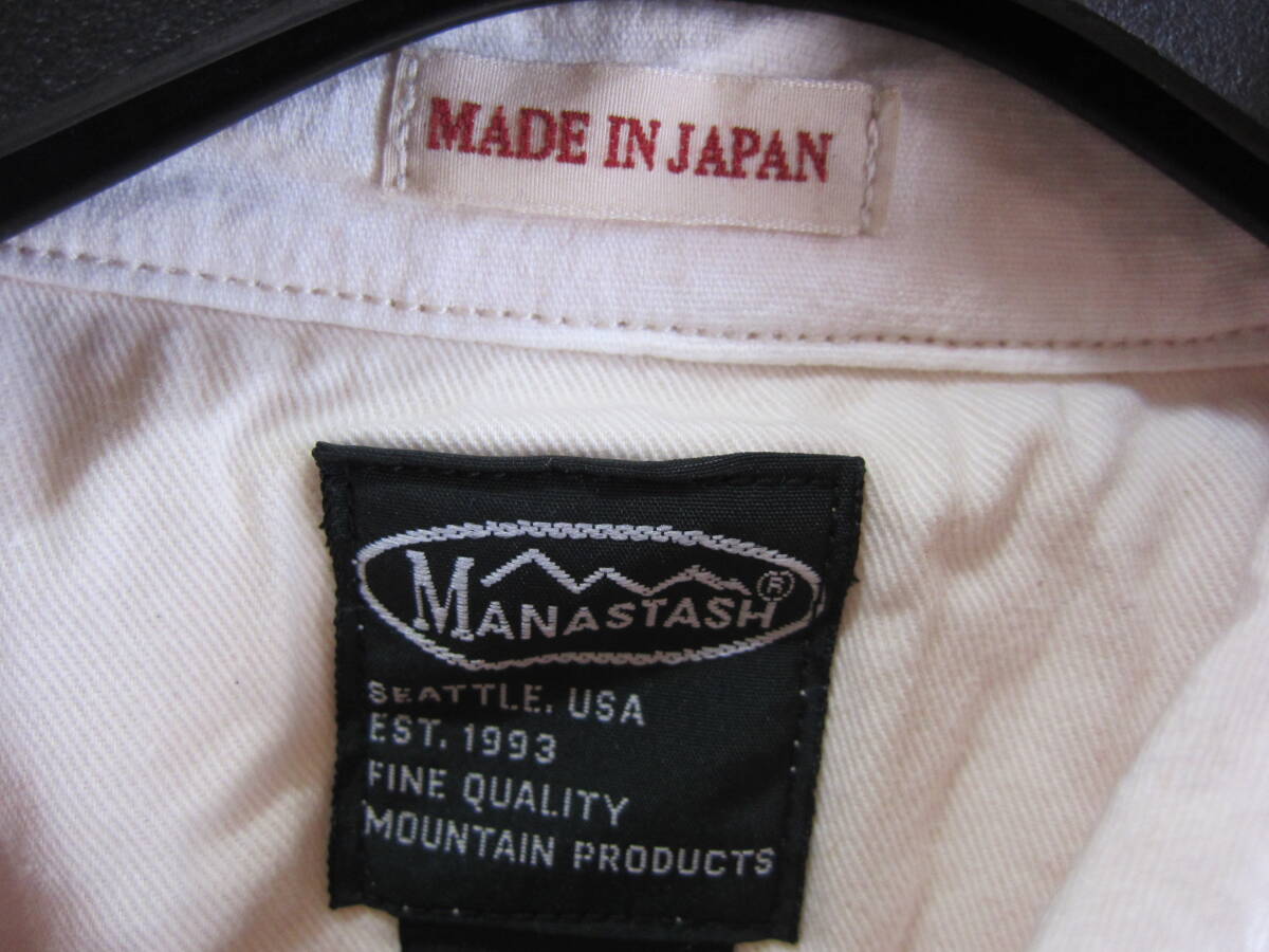 日本製 MANASTASH マナスタッシュ メンズ L ヘンプ ワークシャツ シャンブレー HEMP WORK SHIRT 7145007 タ1259_画像5